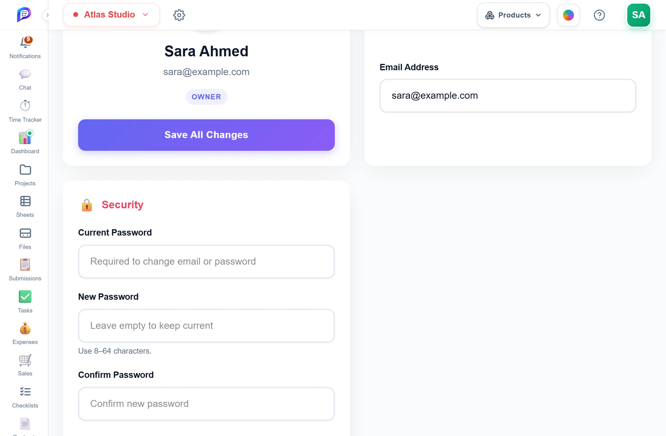 Security settings
