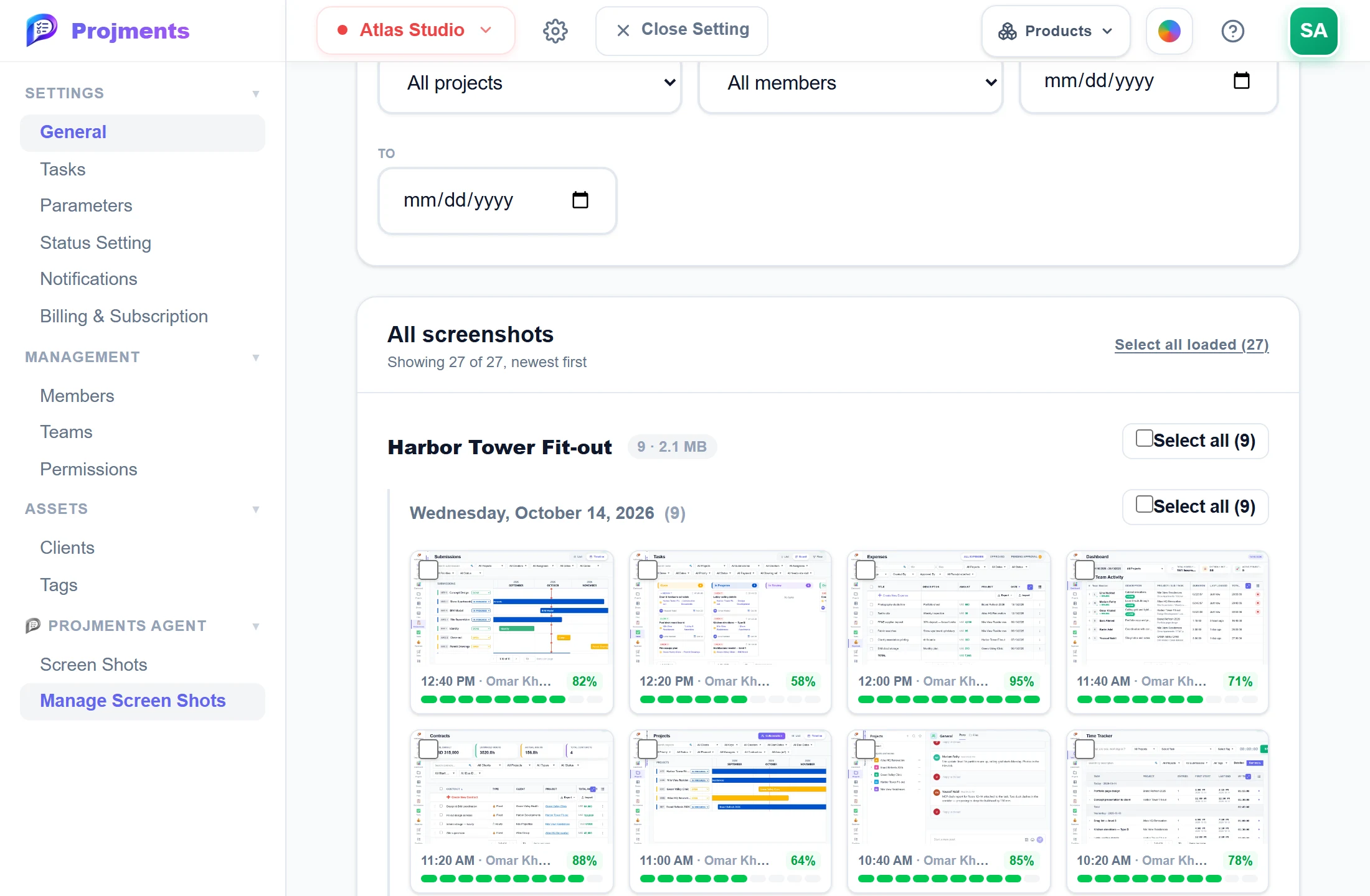 The screenshot library