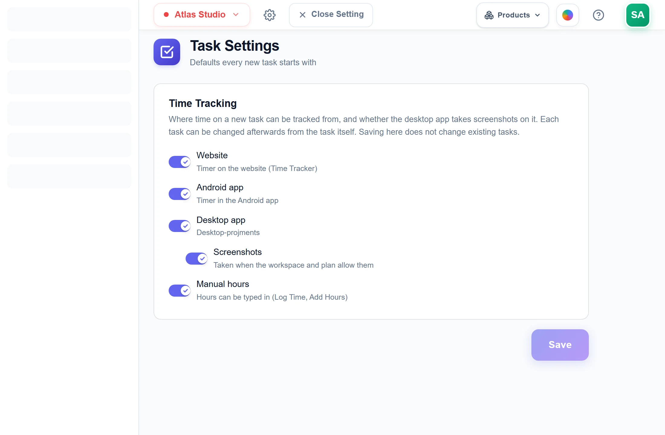 Task settings
