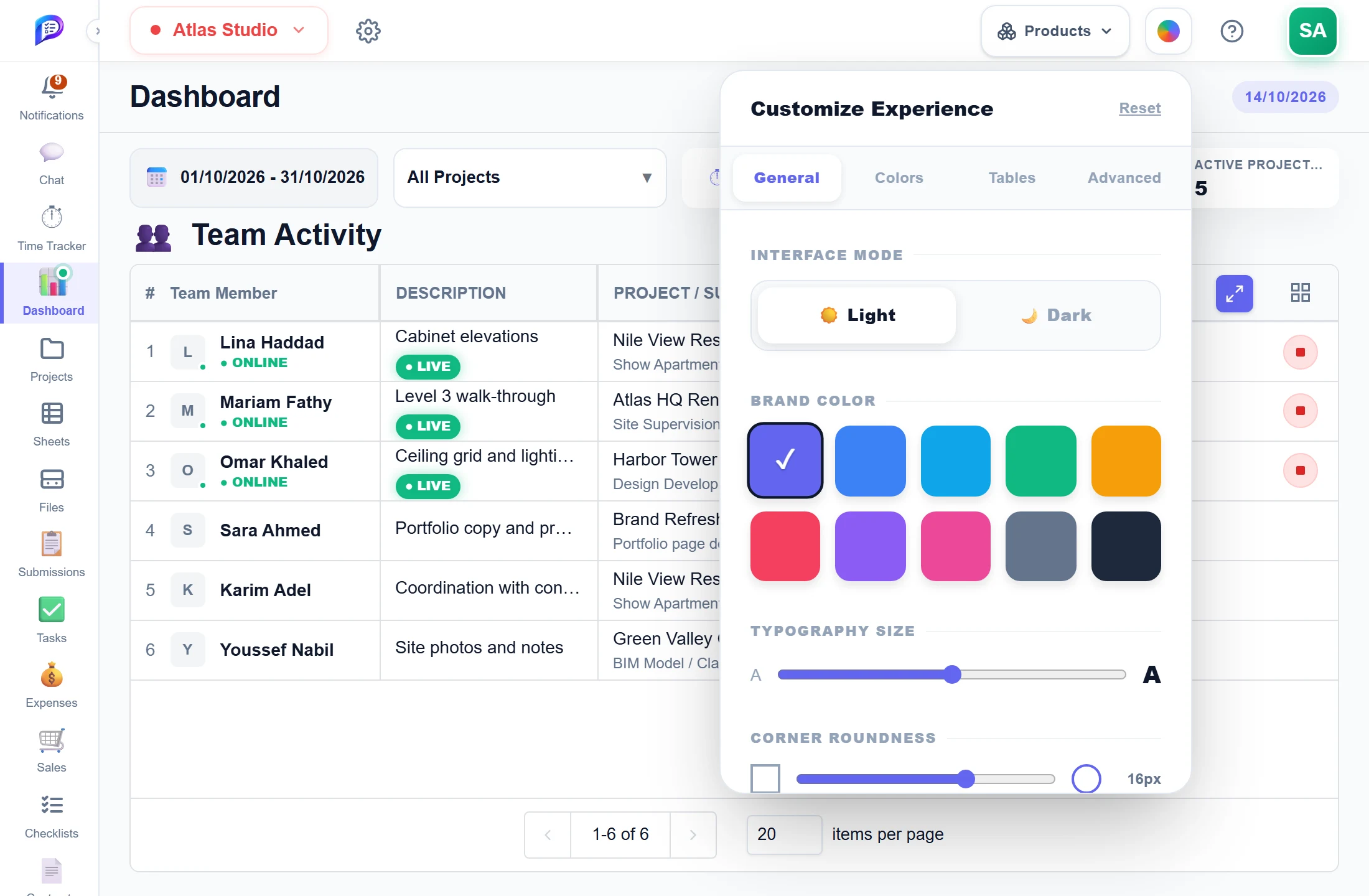 Customize experience